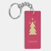 Gouden kerstboom sleutelhanger (Voorkant Links)