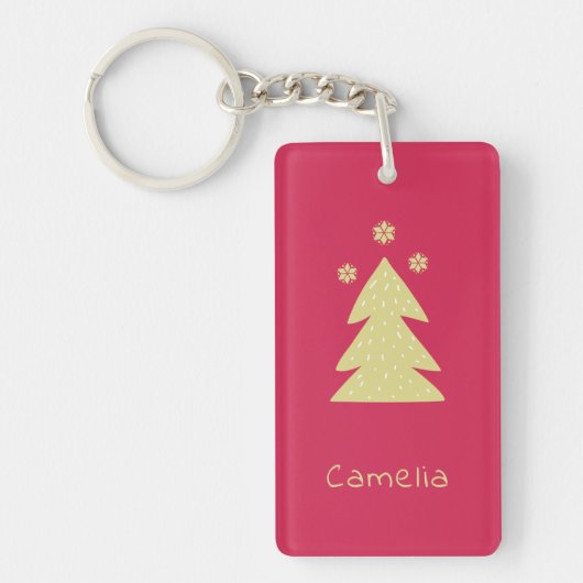 Gouden kerstboom sleutelhanger (Voorkant)