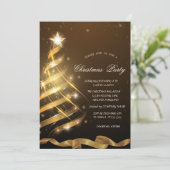 Gouden Kerstboom Star Corporate Kerstfeest Kaart (Staand voorkant)