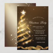 Gouden Kerstboom Star Corporate Kerstfeest Kaart (Voorkant / Achterkant)