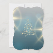 Gouden Kerstboom,Sterren,Lint Kerstfeest Kaart (Achterkant)
