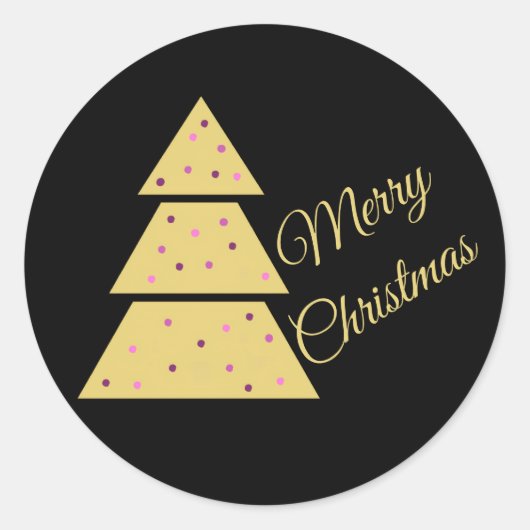Gouden Kerstboom Sticker (Voorkant)