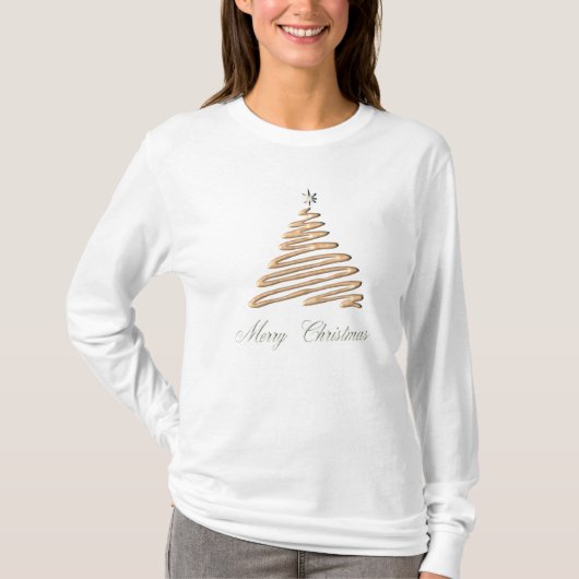 gouden kerstboom t-shirt (Voorkant)