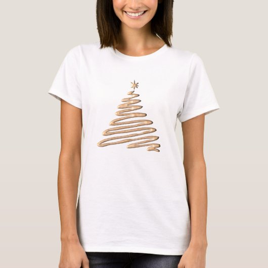 gouden kerstboom t-shirt (Voorkant)