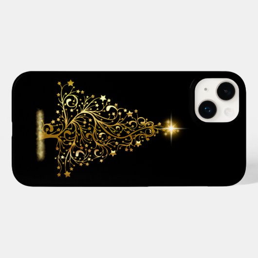 Gouden Kerstboom Telefoon Case (Achterkant (horizontaal))