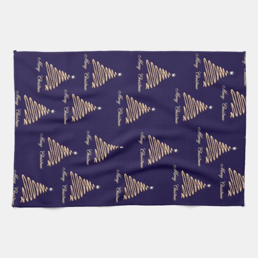 gouden kerstboom theedoek (Horizontaal)