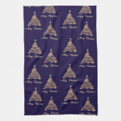 gouden kerstboom theedoek (Verticaal)