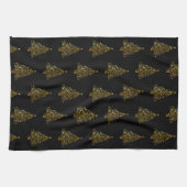 gouden kerstboom theedoek (Horizontaal)