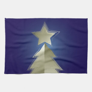 Gouden kerstboom theedoek