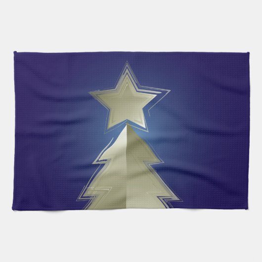 Gouden kerstboom theedoek (Horizontaal)