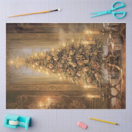 Gouden kerstboom tissuepapier (Craft)