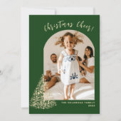 Gouden kerstboom twee foto 2023 vakantie Kaart (Voorkant)