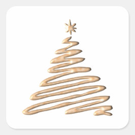 gouden kerstboom vierkante sticker