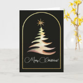 Gouden Kerstboom Wenskaart Kaart (Gele Bloem)