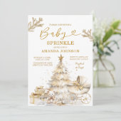 Gouden kerstboom wintervakantie Baby Sprinkle Kaart (Staand voorkant)