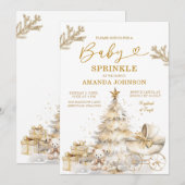Gouden kerstboom wintervakantie Baby Sprinkle Kaart (Voorkant / Achterkant)