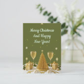 Gouden Kerstboom Wintervreugde Briefkaart (Staand voorkant)