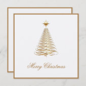 Gouden Kerstboom Zakelijke Kerstkaart (Voorkant / Achterkant)