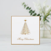 Gouden Kerstboom Zakelijke Kerstkaart (Staand voorkant)