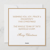 Gouden Kerstboom Zakelijke Kerstkaart (Achterkant)