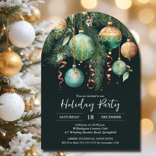 Gouden kerstboomfeest kaart