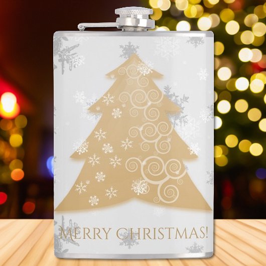 Gouden Kerstboomfles Heupfles