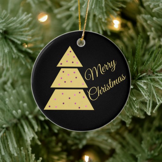 Gouden Kerstboomornament Keramisch Ornament (Boom)