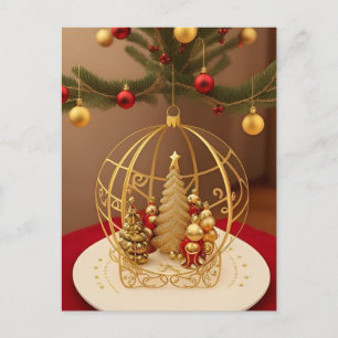 Gouden Kerstboomornament Luxe Festief Briefkaart