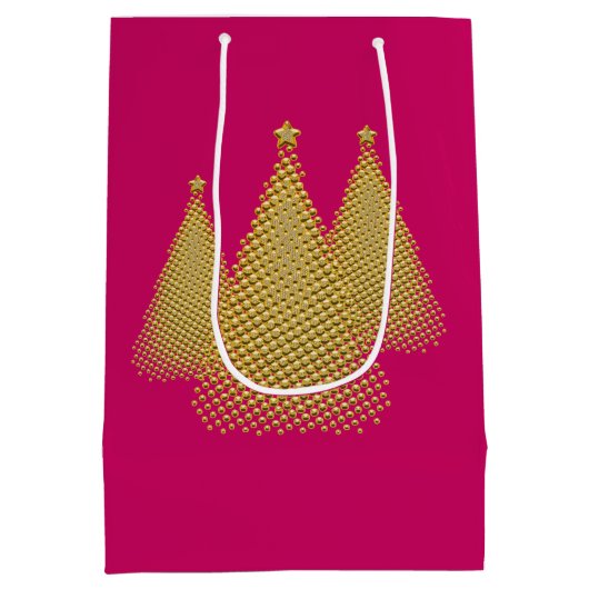 Gouden Kerstboom's Medium Cadeauzakje (Achterkant)