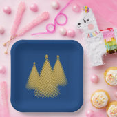 Gouden Kerstboom's Papieren Bordje (Feest)
