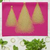 Gouden Kerstboom's Theedoek (Gevouwen)