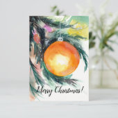 Gouden kerstboomversiekaart bedankkaart (Staand voorkant)