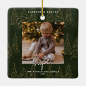 Gouden Kerstbos voor bomen Keramisch Ornament (Achterkant)