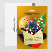 Gouden kerstbrief aan Sinterklaas kerstkaart (Voorkant / Achterkant)