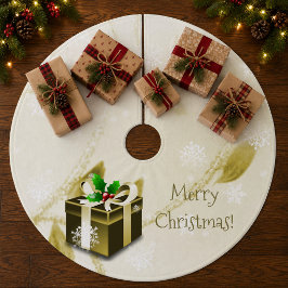 Gouden Kerstcadeau Boomrok Fleece Kerstboom Rok