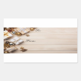 Gouden kerstcadeau label stickers