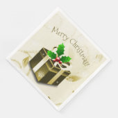Gouden Kerstcadeau Papieren Servet (Hoek)