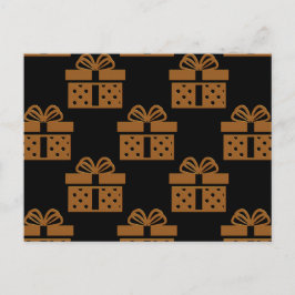 Gouden kerstcadeaus op zwart feestdagenkaart