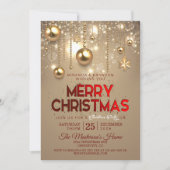 Gouden kerstcadeautjes en kerstfeestdagen kaart (Voorkant)