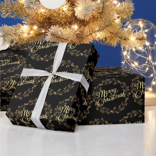 Gouden kerstcadeauverpakkings papier (Feestdagen)