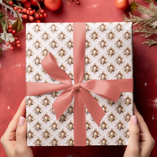 gouden kerstcellen cadeaupapier