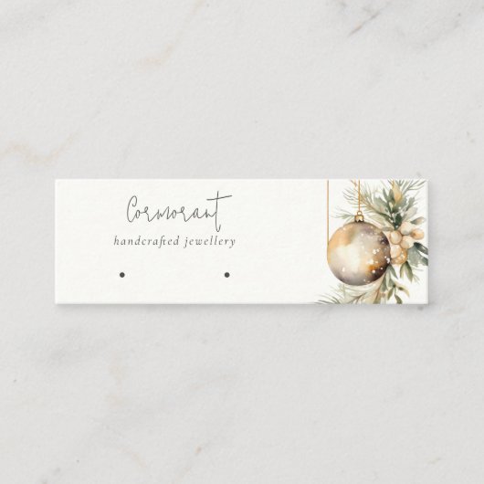 Gouden Kerstden Pine Ornamenten Oorbel Stud Holder Mini Visitekaartje (Voorkant)