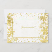 Gouden Kerstdiner Feest Winter Sneeuwvlokken Kaart (Achterkant)