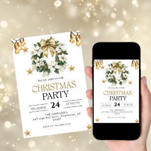 Gouden kerstdiner kaart