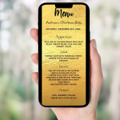 Gouden kerstdinermenu kaart