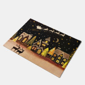 Gouden kerstdorp Deer Winter Night Deurmat (Schuin)