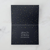 Gouden kerstdorp Deer Winter Night Feestdagen Kaart (Binnen)