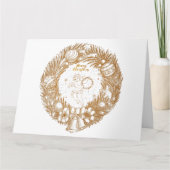 Gouden Kerstengel-Krans-Merry Christmas Kaart (Voorkant)