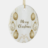 Gouden Kerstfeest Elegant Keramisch Ornament (Rechts)