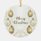 Gouden Kerstfeest Elegant Keramisch Ornament (Voorkant)